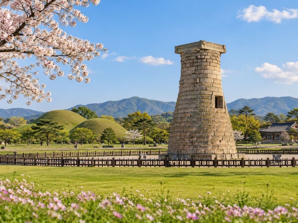 경주 신라 유적과 가족 산책길이 이어지는 풍경